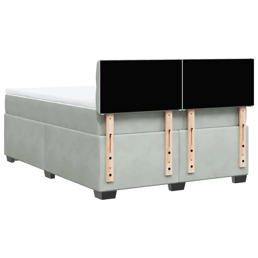 Sommier à lattes de lit et matelas Gris clair 140x190cm Velours - 10
