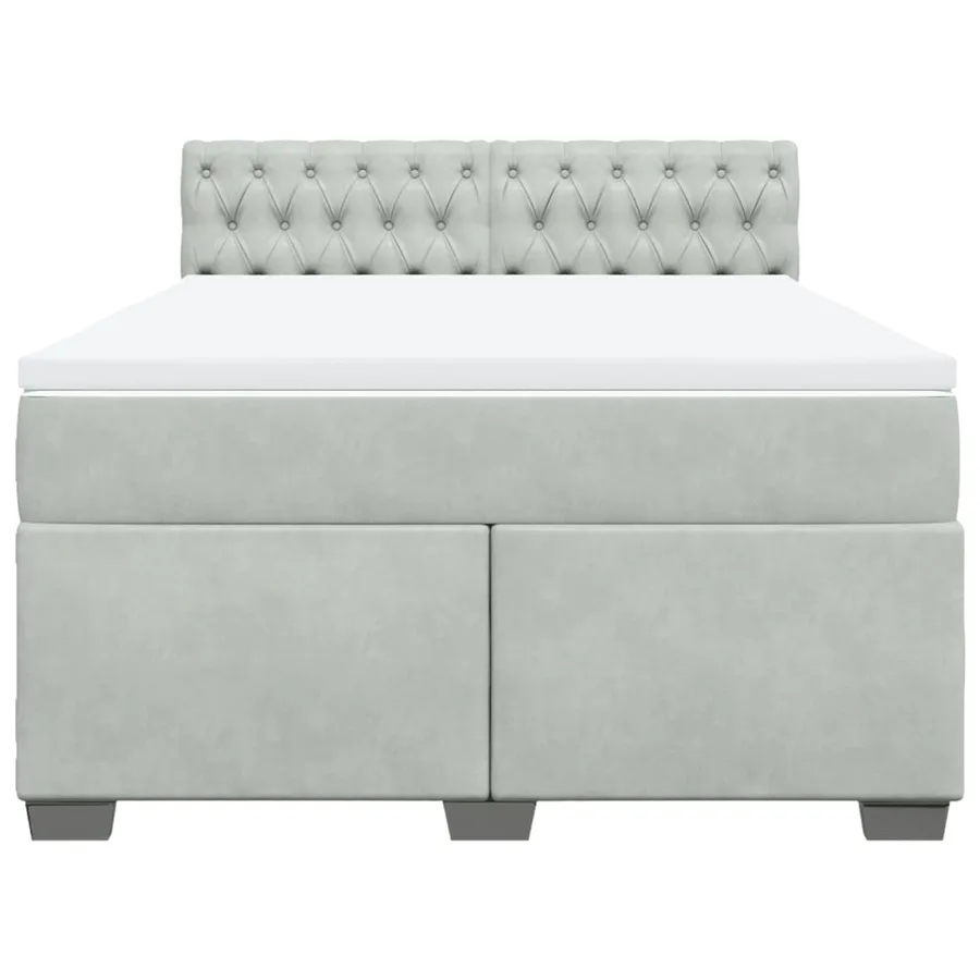 Sommier à lattes de lit et matelas Gris clair 140x190cm Velours - 4