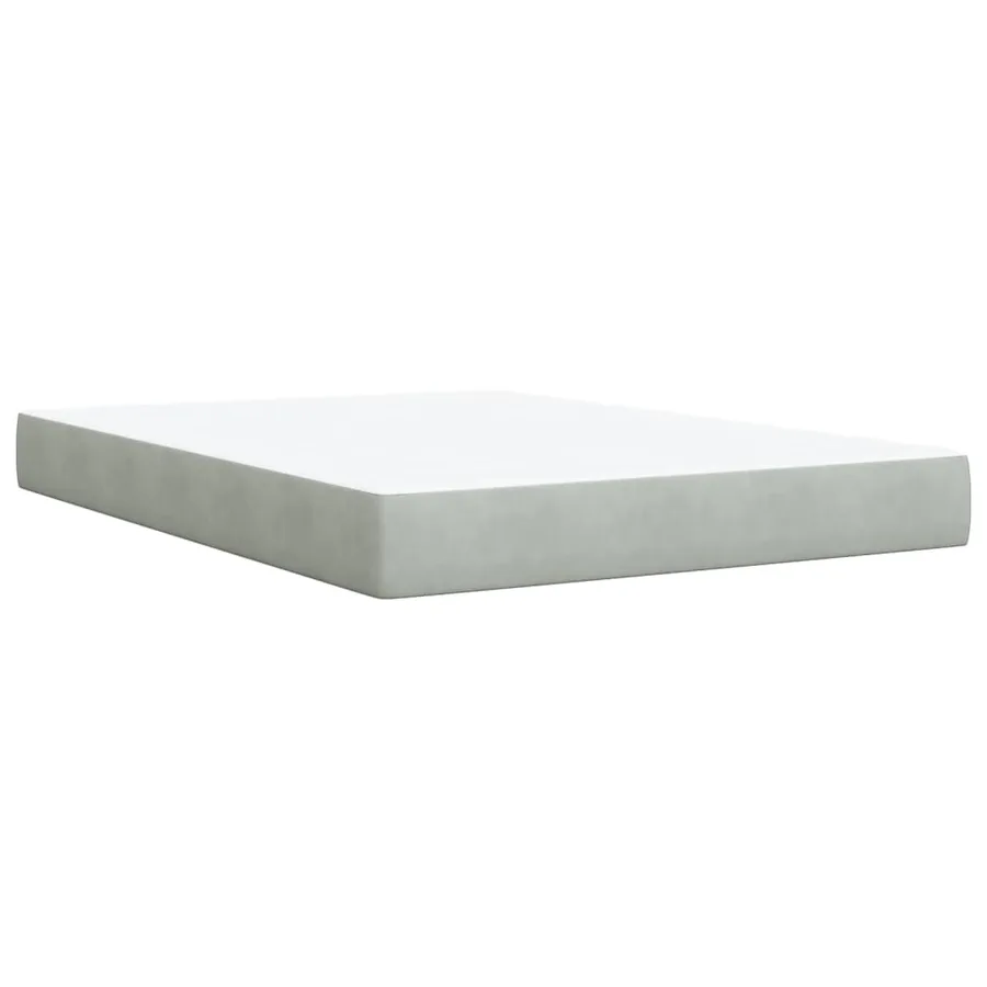 Sommier à lattes de lit et matelas Gris clair 140x190cm Velours - 6