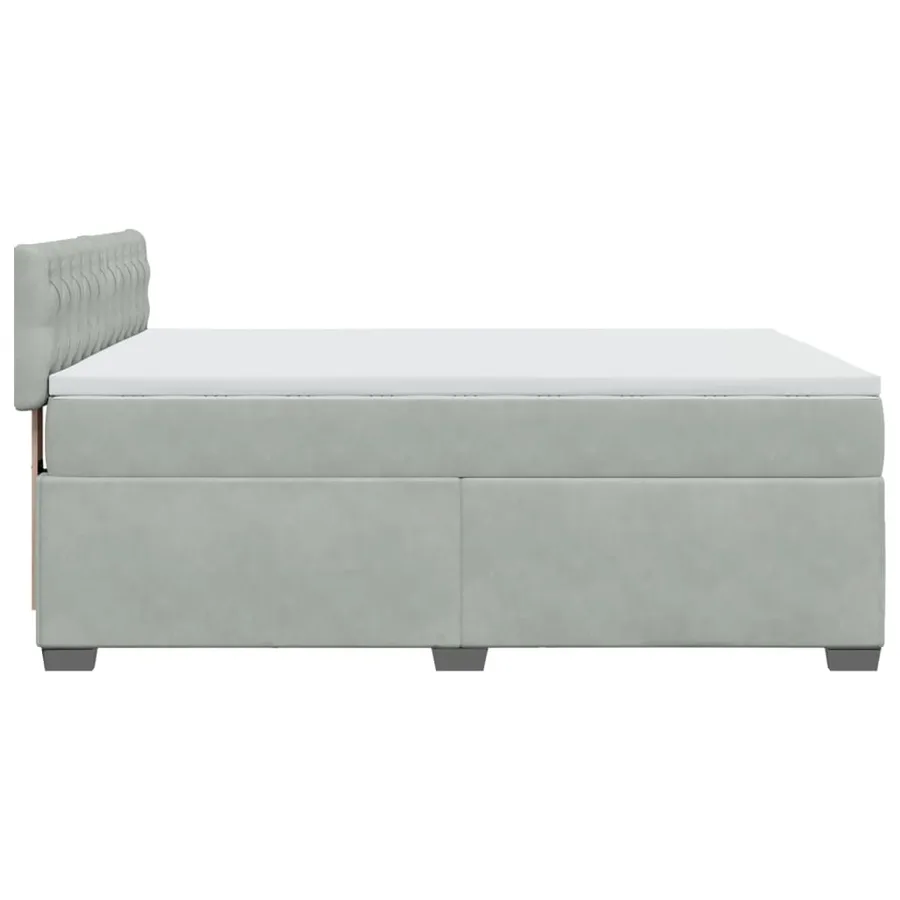 Sommier à lattes de lit et matelas Gris clair 140x190cm Velours - 11