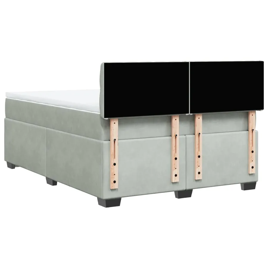 Sommier à lattes de lit et matelas Gris clair 140x190cm Velours - 12