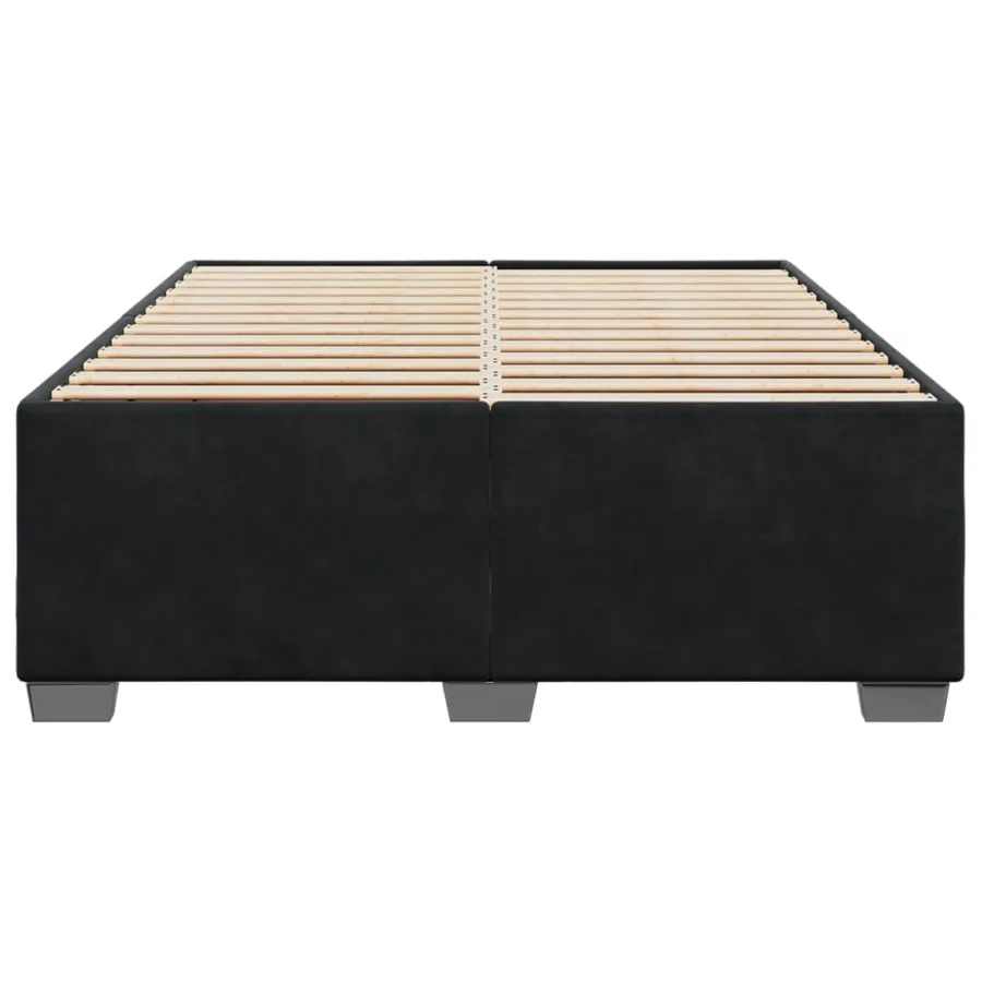 Cadre de lit sans matelas noir 140x190 cm velours - 4