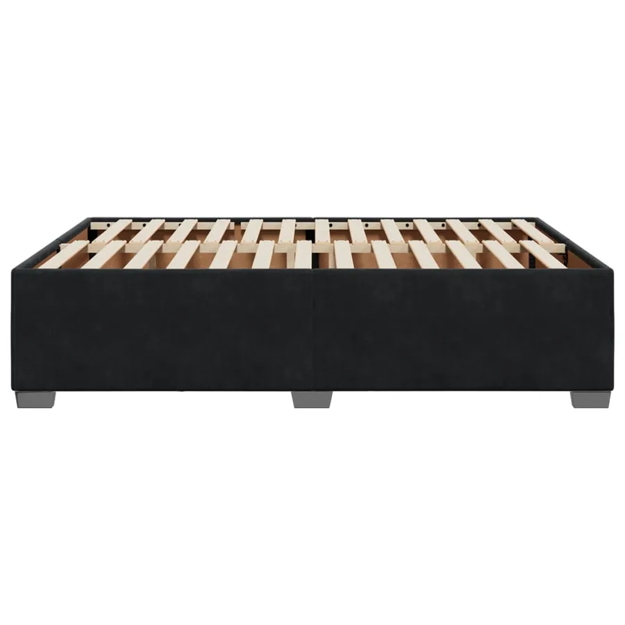 Cadre de lit sans matelas noir 140x190 cm velours - 5