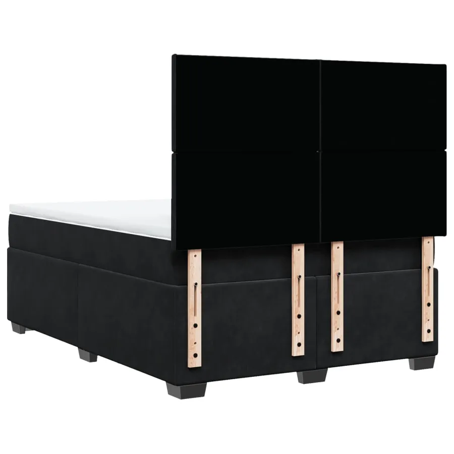 Sommier à lattes de lit avec matelas Noir 140x190 cm Velours - 12