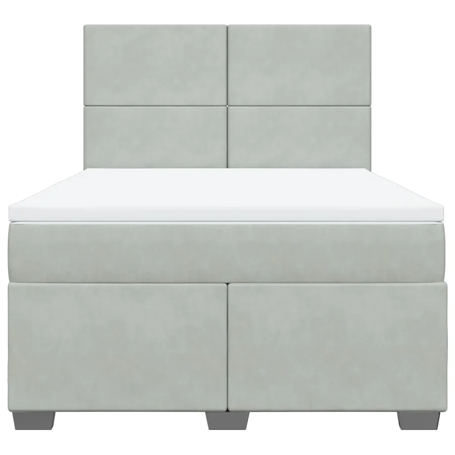 Sommier à lattes de lit et matelas Gris clair 140x190cm Velours - 6