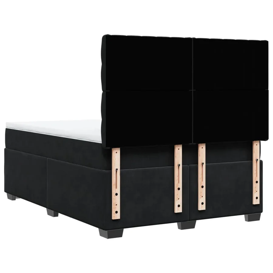 Sommier à lattes de lit avec matelas Noir 140x190 cm Velours - 12