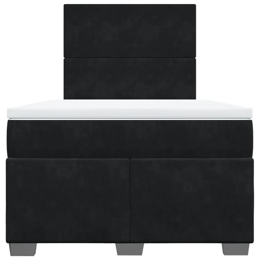 Sommier à lattes de lit avec matelas noir 120x190 cm velours - 4