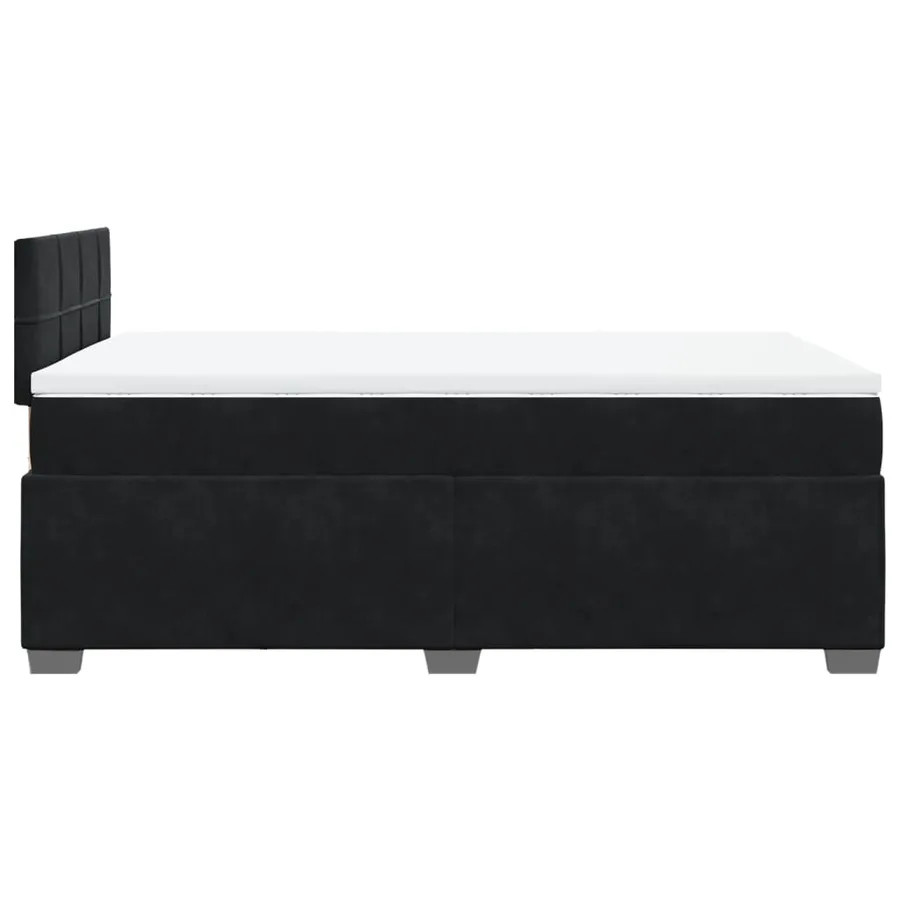 Sommier à lattes de lit avec matelas noir 120x190 cm velours - 9