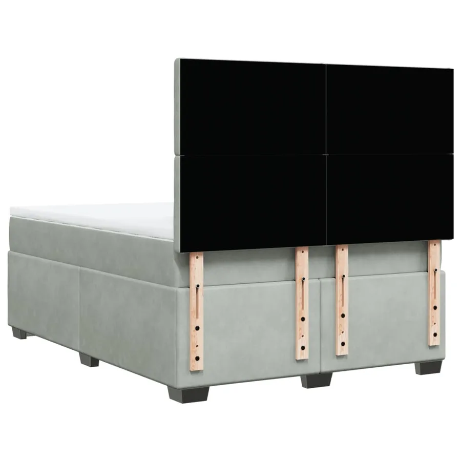 Sommier à lattes de lit et matelas Gris clair 140x190cm Velours - 10