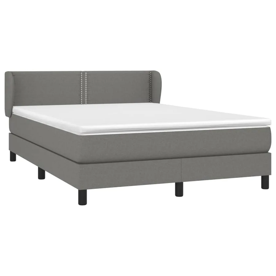 Sommier à lattes de lit avec matelas Gris foncé 140x190cm Tissu - 3