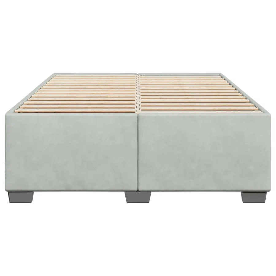 Cadre de lit sans matelas gris clair 140x190 cm velours - 4