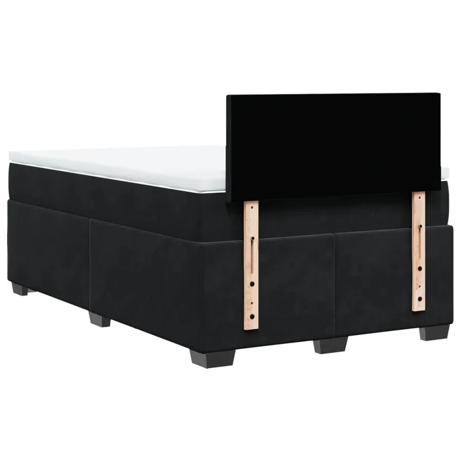 Sommier à lattes de lit avec matelas noir 120x190 cm velours - 12