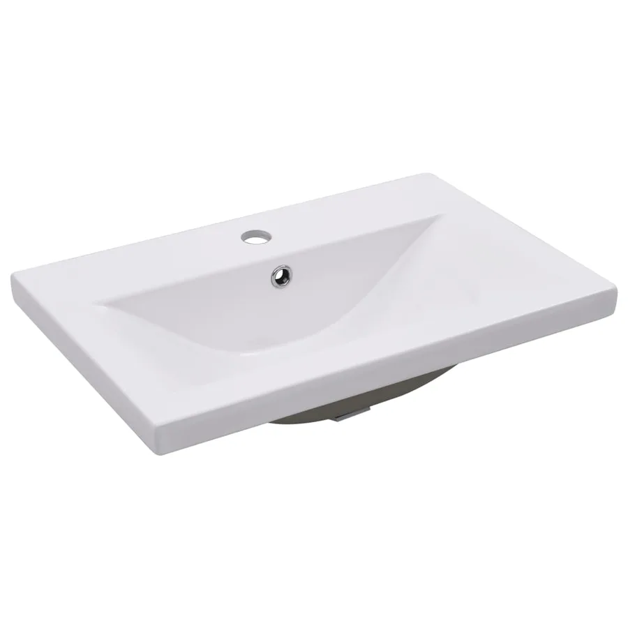 Ensemble de meubles de bain 2pcs céramique et bois d'ingénierie - 6