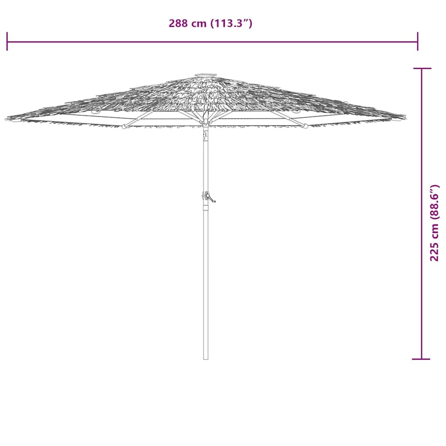 Parasol de jardin avec mât en acier bleu 288x288x225 cm - 11