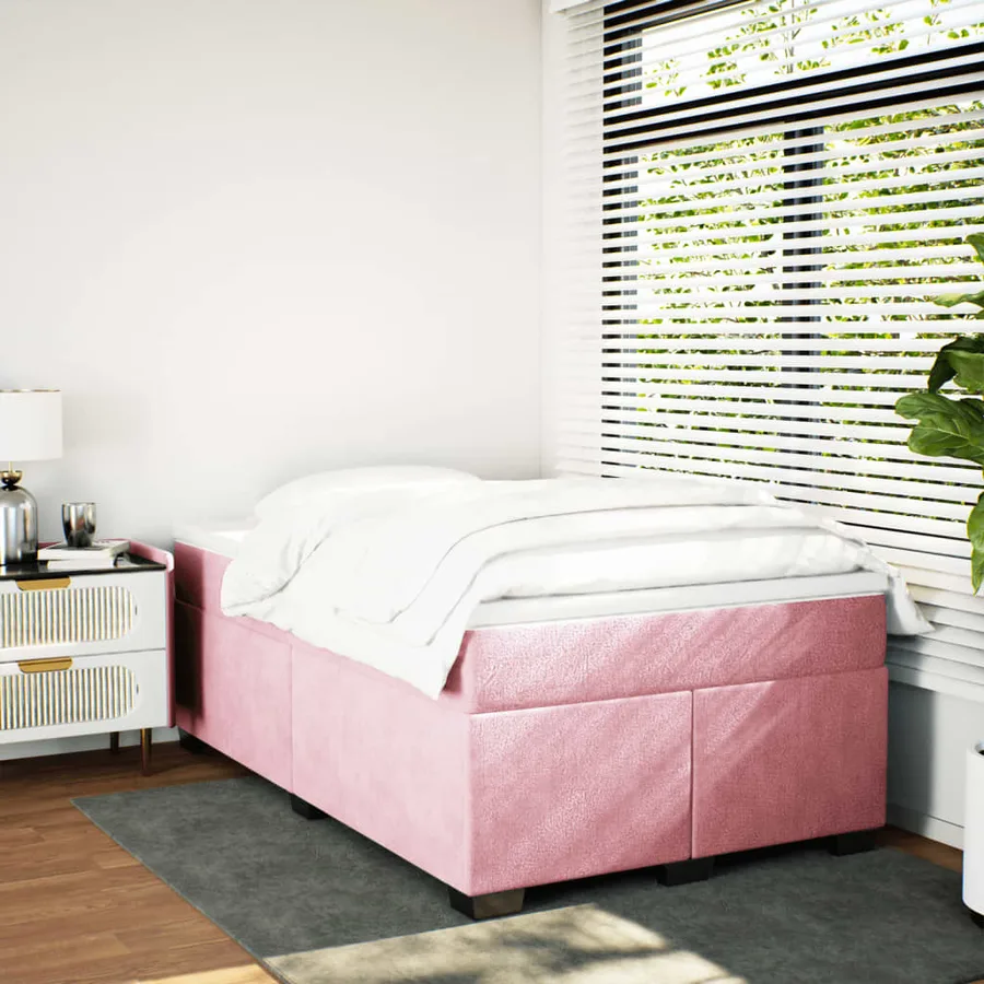 Sommier à lattes de lit avec matelas Rose 120x200 cm Velours - 3