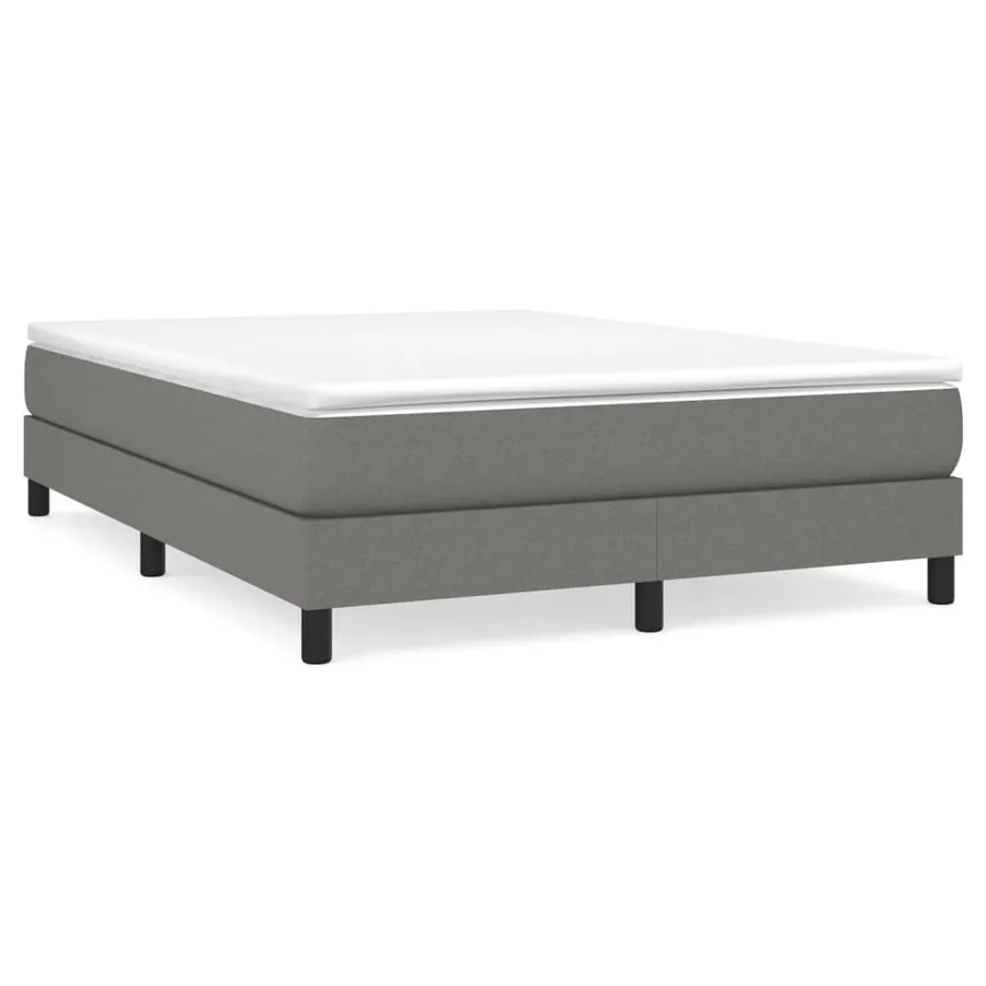 Sommier à lattes de lit avec matelas Gris foncé 140x190cm Tissu - 2