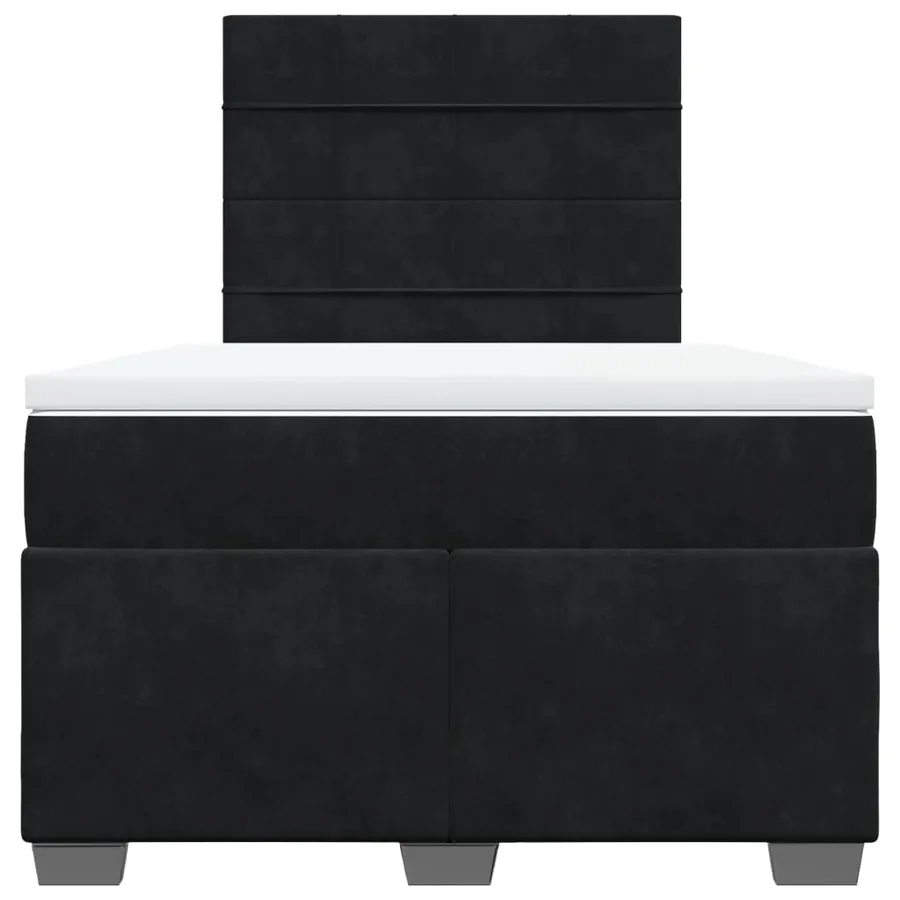 Sommier à lattes de lit avec matelas Noir 120x200 cm Velours - 6
