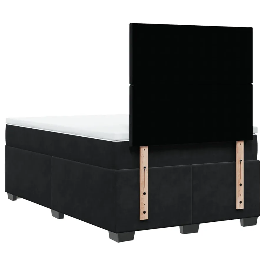 Sommier à lattes de lit avec matelas Noir 120x200 cm Velours - 12