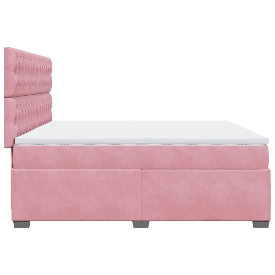 Sommier à lattes de lit avec matelas Rose 200x200 cm Velours - 11