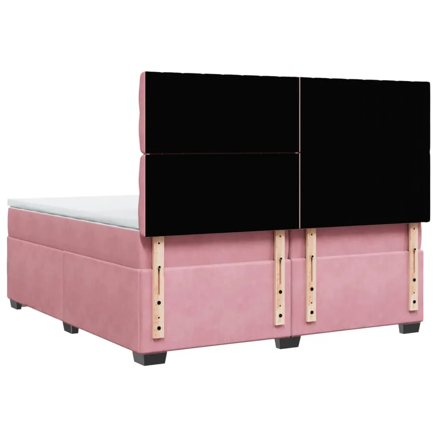 Sommier à lattes de lit avec matelas Rose 200x200 cm Velours - 12