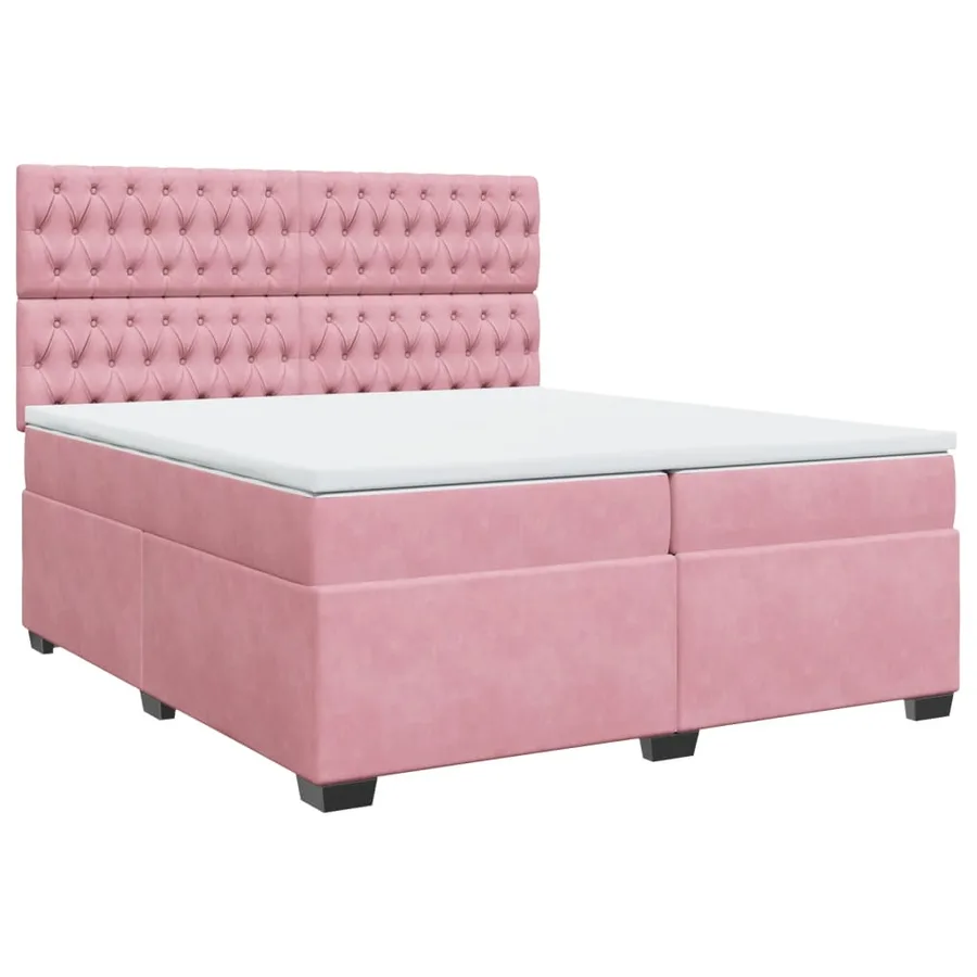 Sommier à lattes de lit avec matelas Rose 200x200 cm Velours - 3