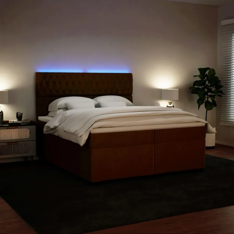 Sommier à lattes de lit avec matelas Rose 200x200 cm Velours - 4