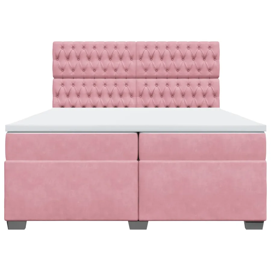 Sommier à lattes de lit avec matelas Rose 200x200 cm Velours - 6