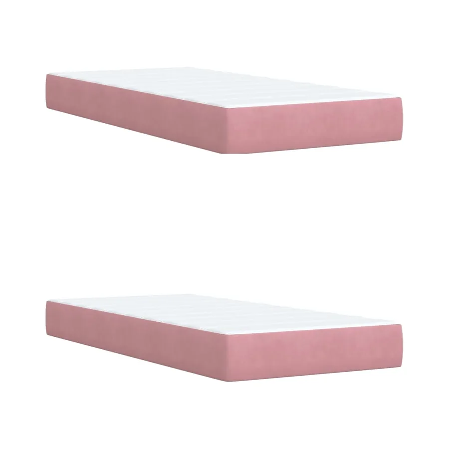 Sommier à lattes de lit avec matelas Rose 200x200 cm Velours - 9