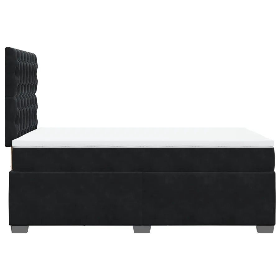 Sommier à lattes de lit avec matelas Noir 120x200 cm Velours - 11
