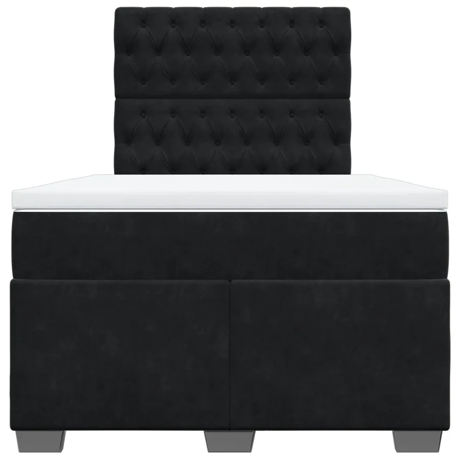 Sommier à lattes de lit avec matelas Noir 120x200 cm Velours - 6