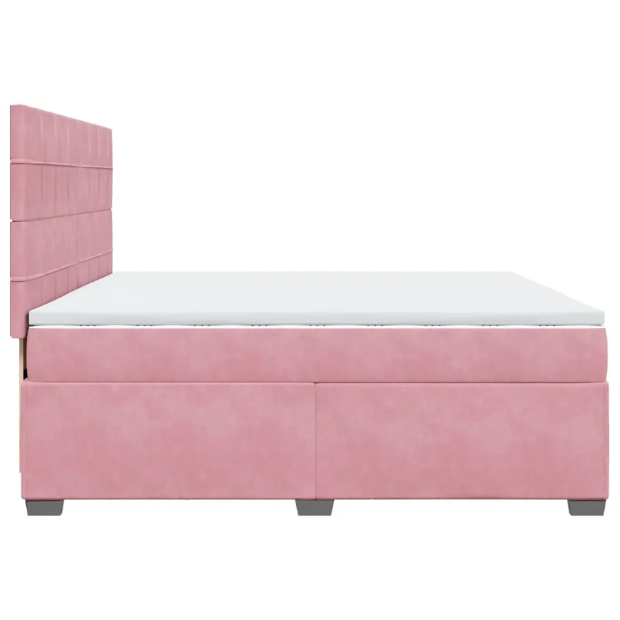 Sommier à lattes de lit avec matelas Rose 200x200 cm Velours - 11