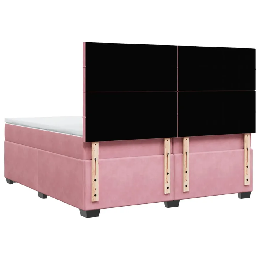 Sommier à lattes de lit avec matelas Rose 200x200 cm Velours - 12