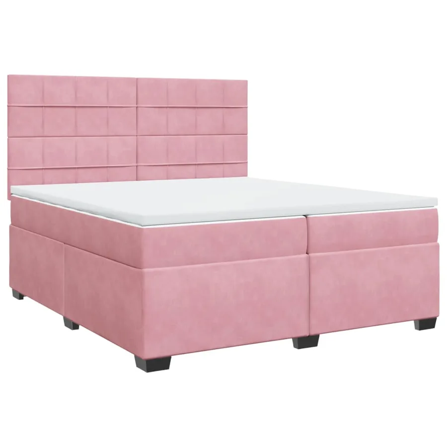 Sommier à lattes de lit avec matelas Rose 200x200 cm Velours - 3