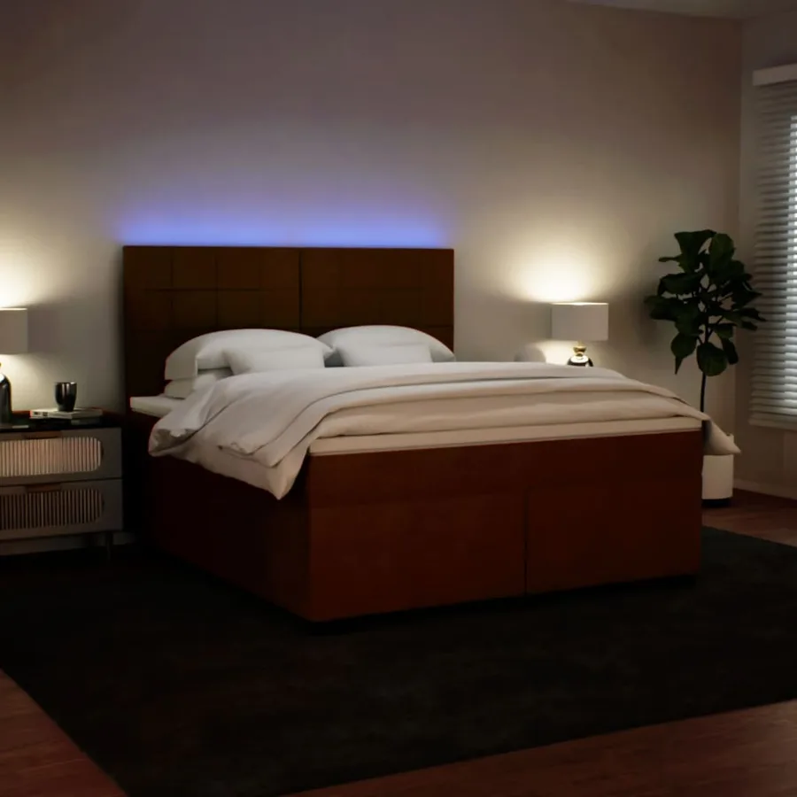 Sommier à lattes de lit avec matelas Rose 200x200 cm Velours - 4