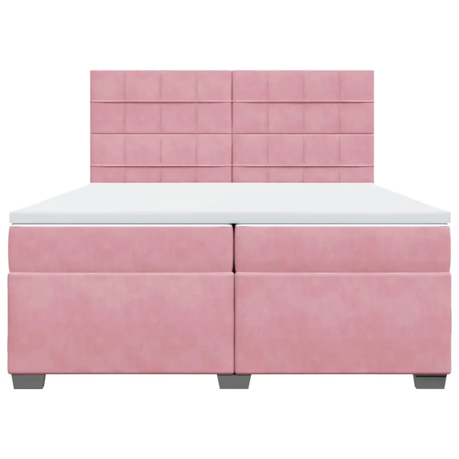 Sommier à lattes de lit avec matelas Rose 200x200 cm Velours - 6