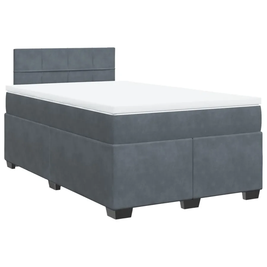 Sommier à lattes de lit et matelas Gris foncé 120x200cm Velours - 2