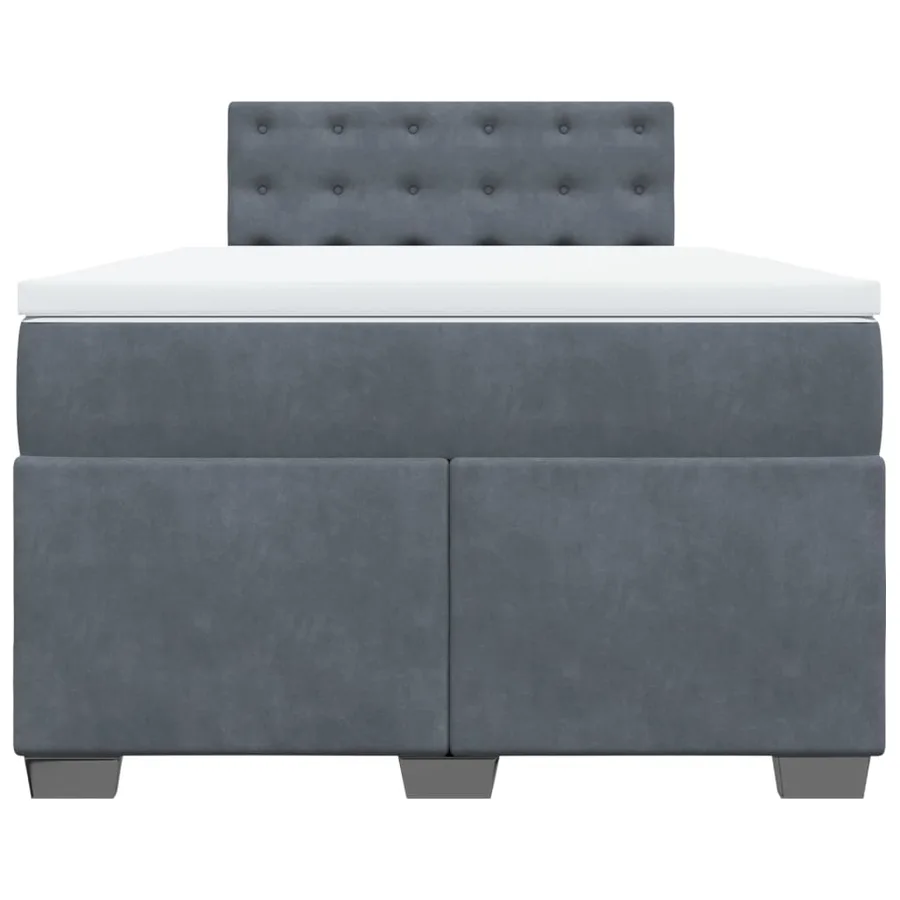 Sommier à lattes de lit et matelas Gris foncé 120x200cm Velours - 4