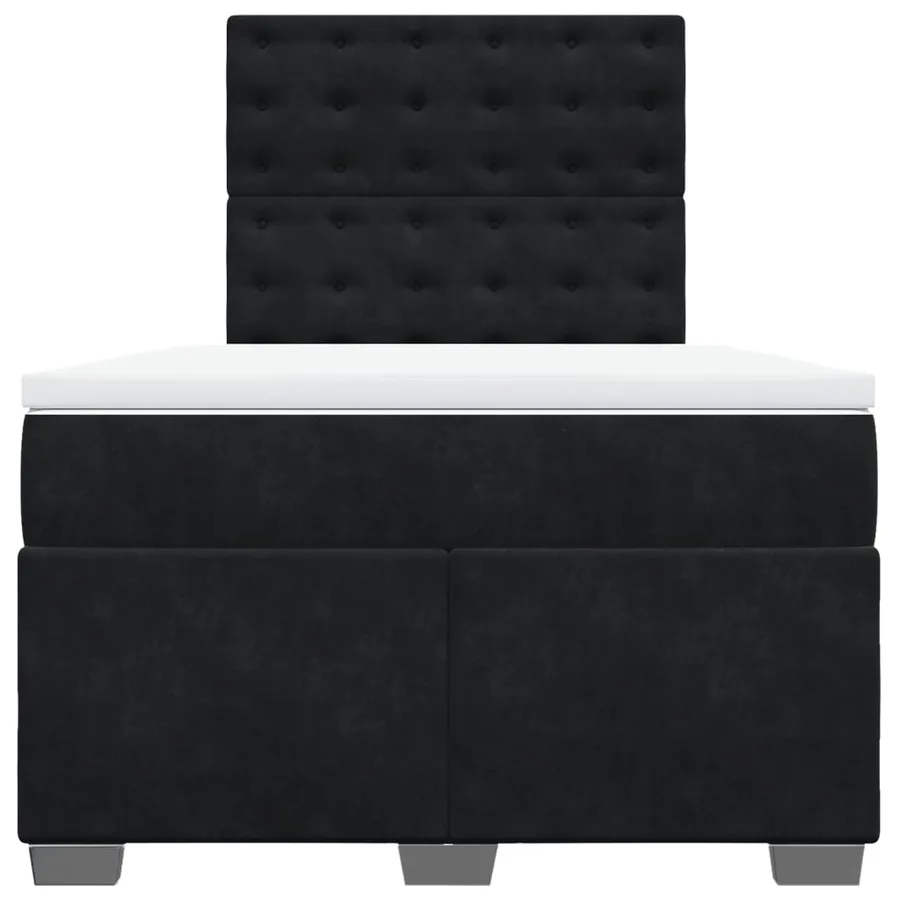 Sommier à lattes de lit avec matelas Noir 120x200 cm Velours - 4
