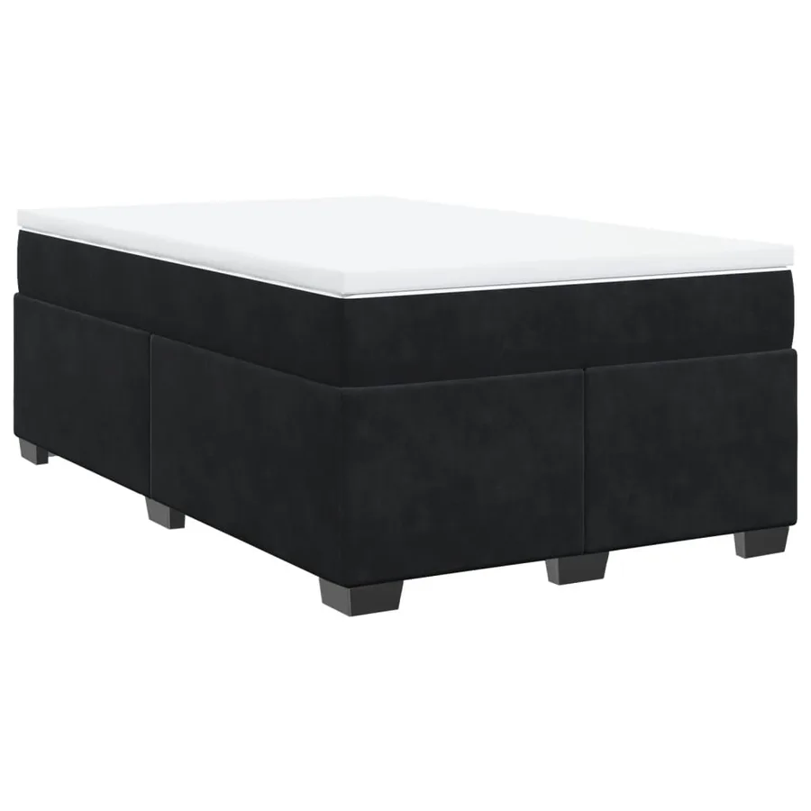 Sommier à lattes de lit avec matelas Noir 120x200 cm Velours - 2
