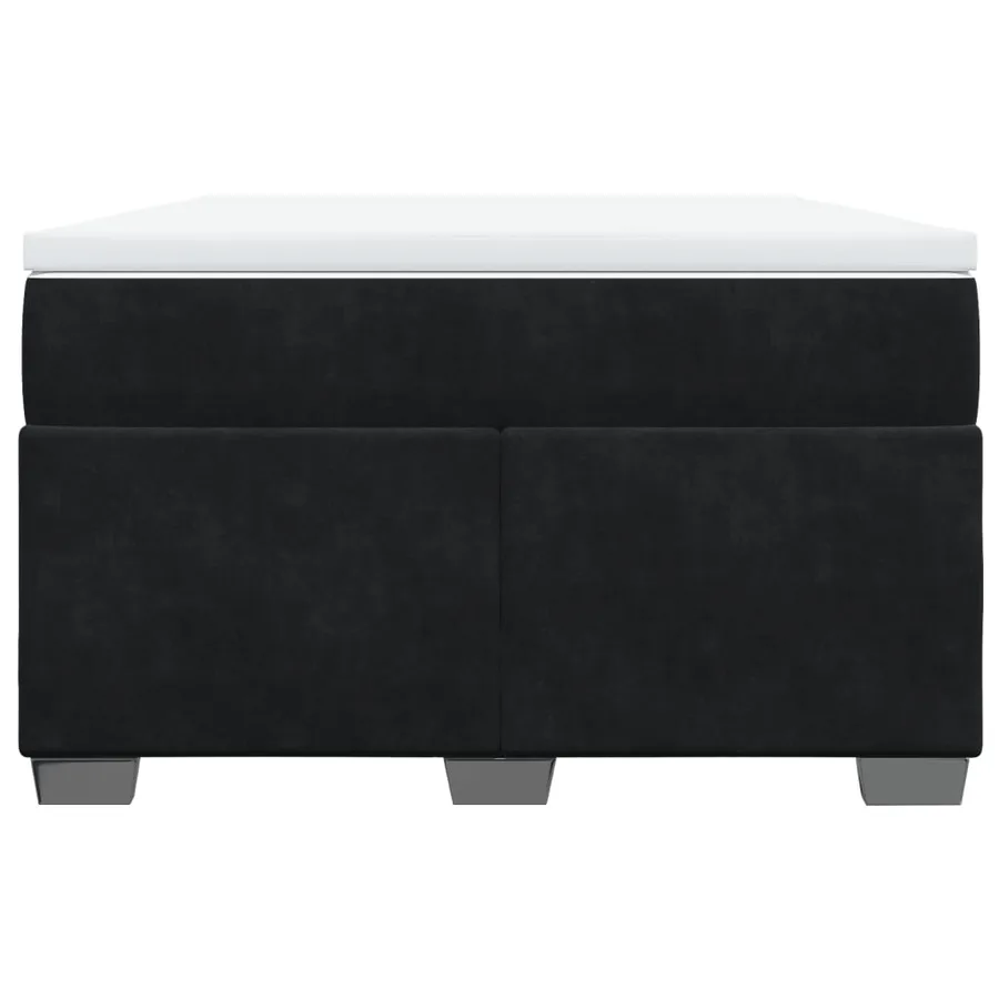 Sommier à lattes de lit avec matelas Noir 120x200 cm Velours - 4