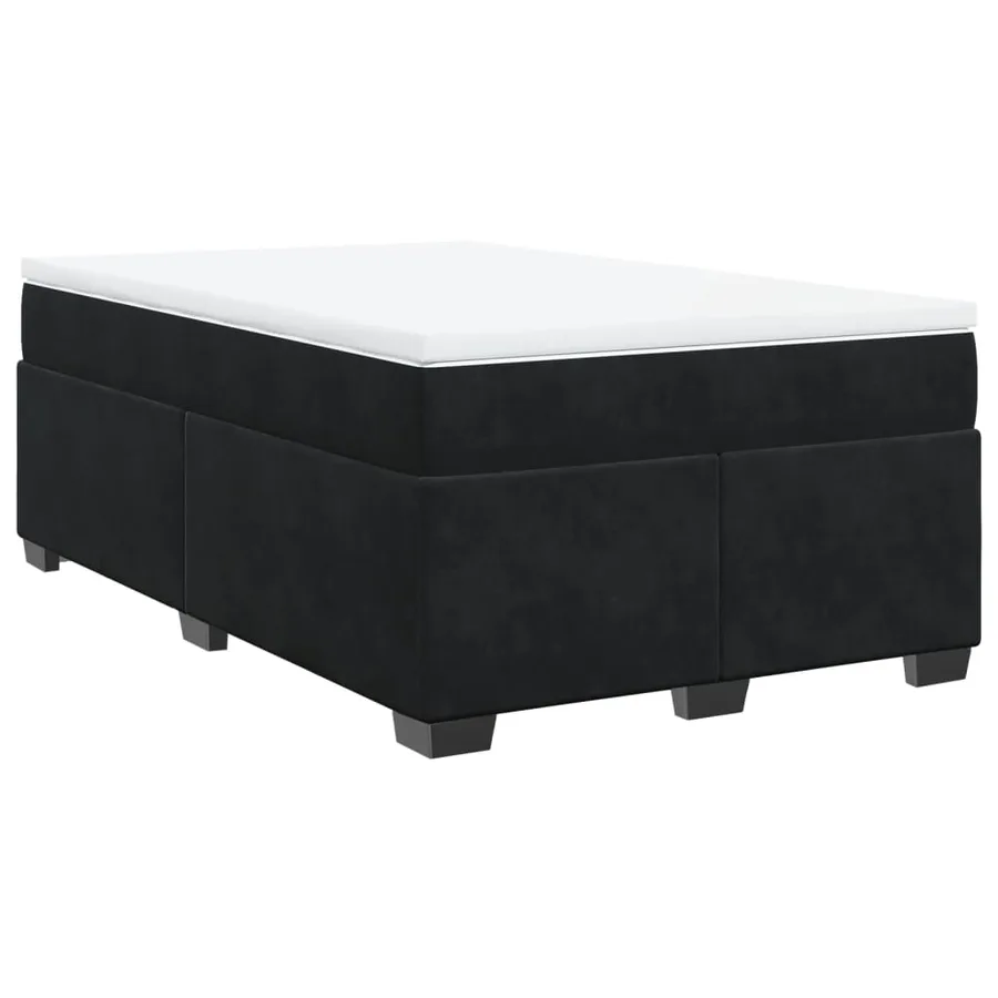 Sommier à lattes de lit avec matelas Noir 120x200 cm Velours - 9