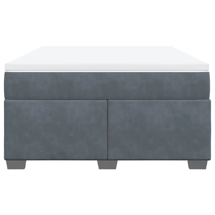 Sommier à lattes de lit et matelas Gris foncé 140x190cm Velours - 4