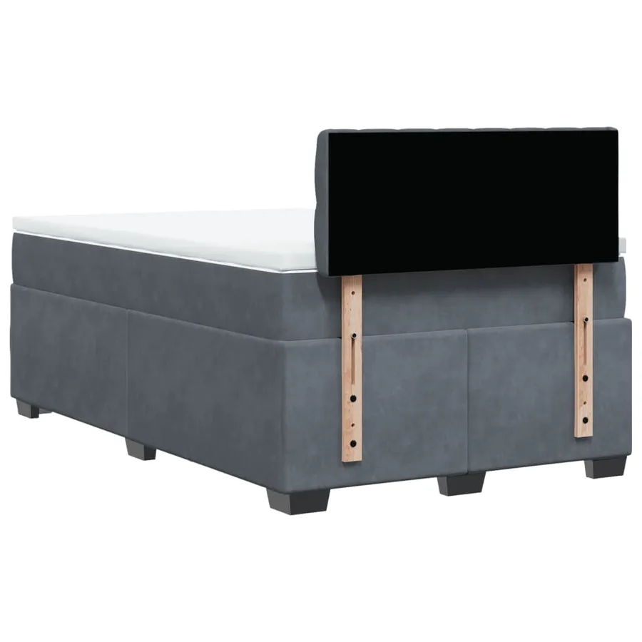 Sommier à lattes de lit et matelas Gris foncé 120x200cm Velours - 12