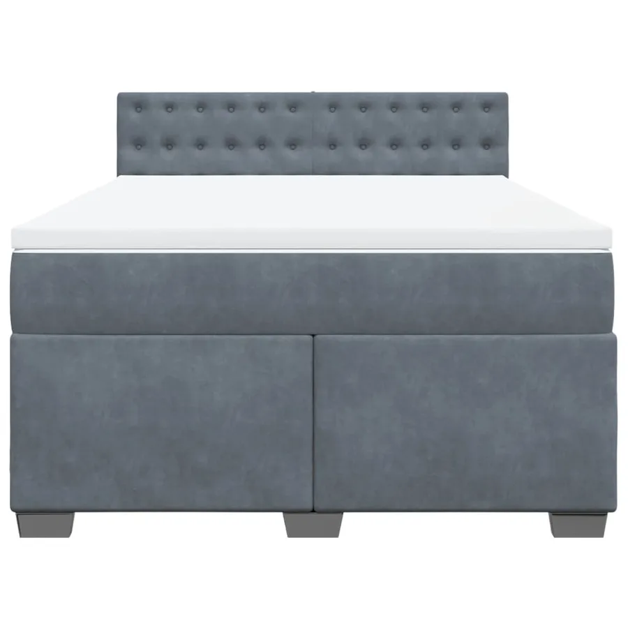 Sommier à lattes de lit et matelas Gris foncé 140x190cm Velours - 6
