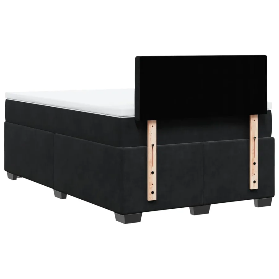 Sommier à lattes de lit avec matelas Noir 120x200 cm Velours - 12
