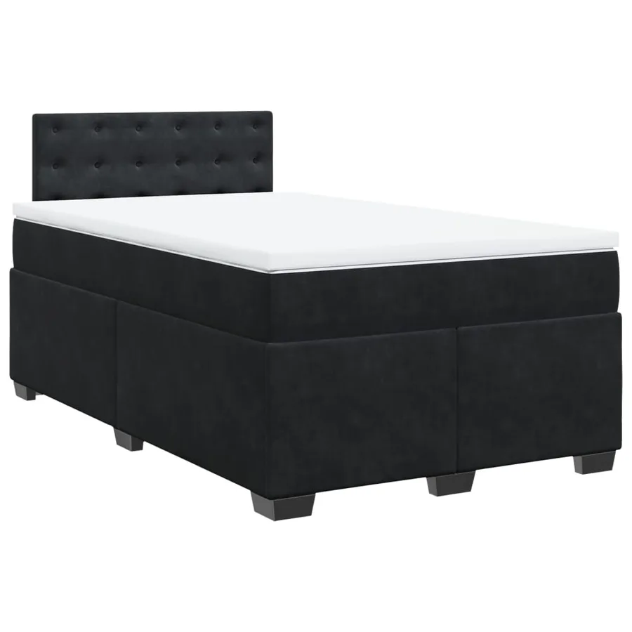 Sommier à lattes de lit avec matelas Noir 120x200 cm Velours - 3