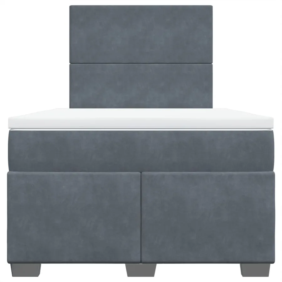 Sommier à lattes de lit et matelas Gris foncé 120x200cm Velours - 4