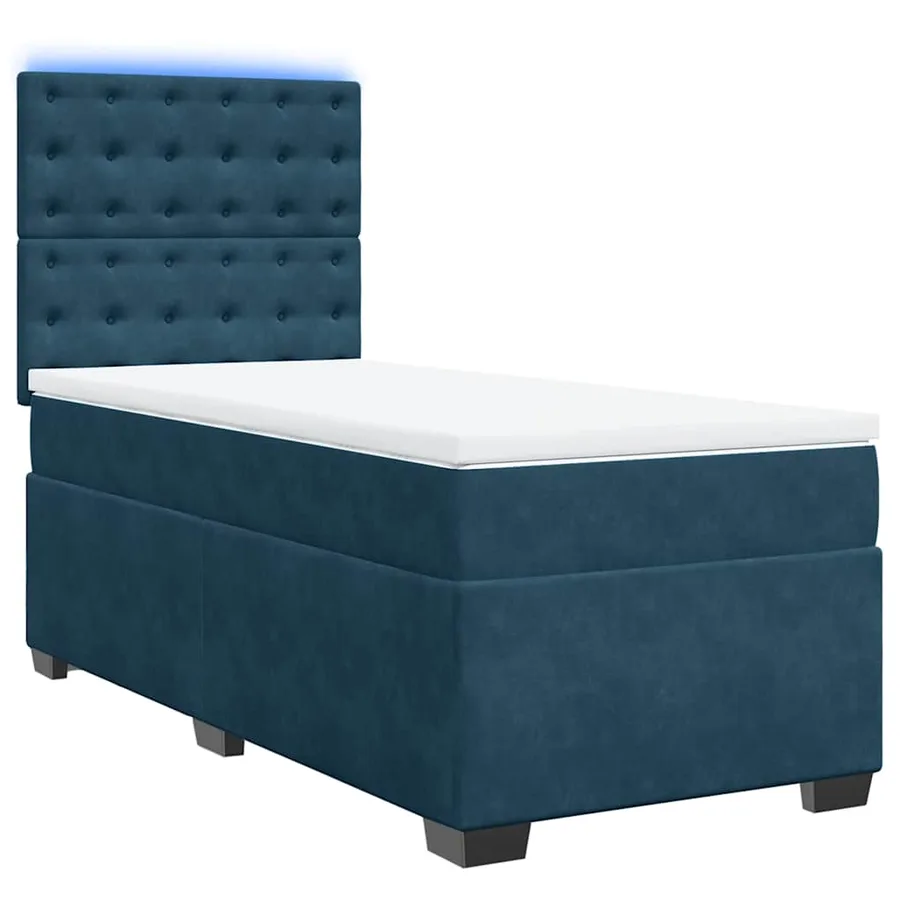 Sommier à lattes de lit avec matelas bleu 100x200 cm - 3