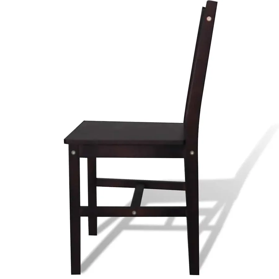 Chaises à manger lot de 4 marron foncé pinède - 2