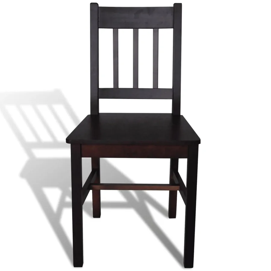 Chaises à manger lot de 4 marron foncé pinède - 3